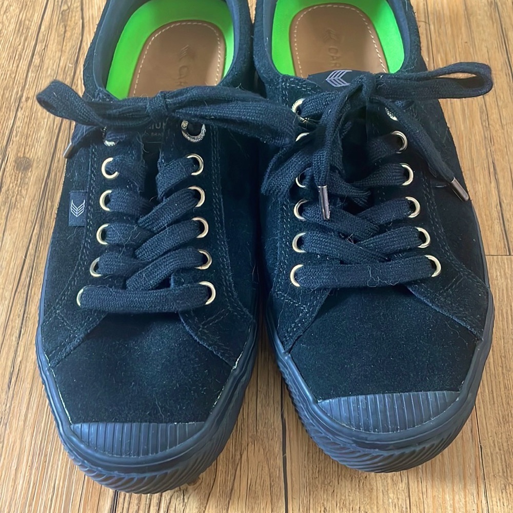 Cariuma black suede sneakers
